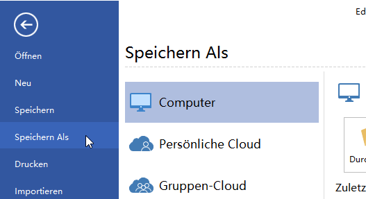Formular speichern