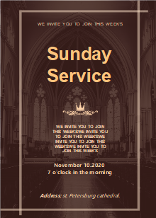 Church Sunday Service Invitation